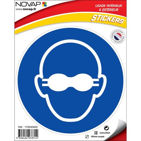 Panneau Lunettes de protection opaques obligatoires - Vinyle adhésif Ø180mm - 4233314