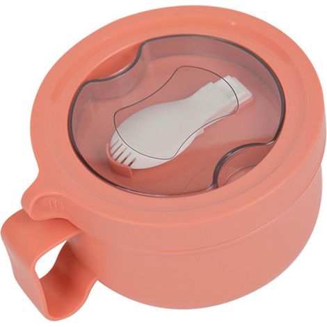 Bol isotherme étanche en acier inoxydable 304 avec poignée, 850 ml, orange, idéal pour les nouilles et les bentos. 850 ml. (1/5)