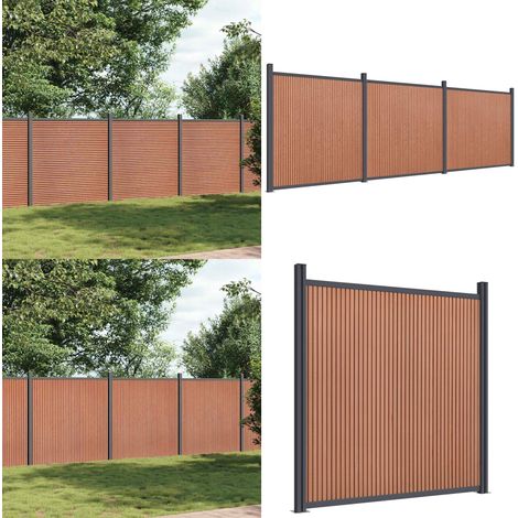 Panneau de clôture marron 526x186 cm WPC - Clôture résidentielle - Clôture marron (1/5)