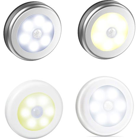 PIR-Infrarot-Bewegungsmelder-Nachtlicht, kabellose Wandleuchte mit 6 LEDs und automatischer Ein-/Ausschaltfunktion, für Kleiderschrank, Flur, batteriebetrieben