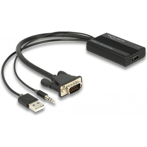 Delock Adaptador HDMI a VGA con audio 25 cm
