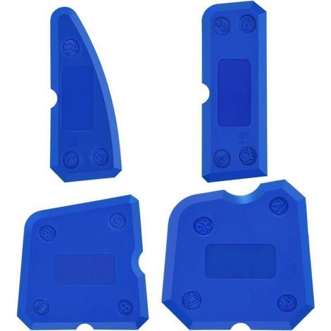 4 Pièces Ensemble d'Outils de Calfeutrage en Silicone Kit Lisseurs de Joints pour Coulis d'Étanchéité Silicone Finition de Cachetage(Bleu) (1/5)