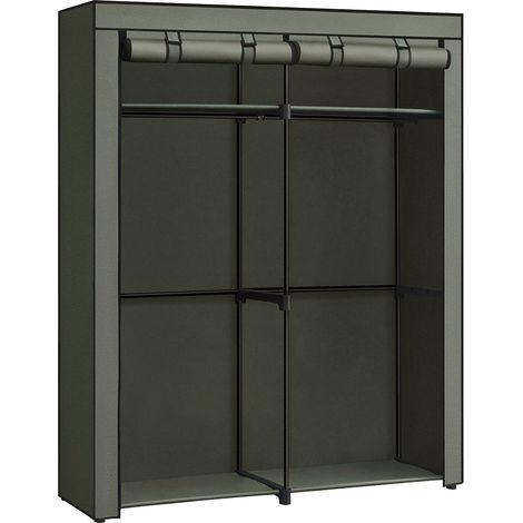 Armoire de rangement penderie portable avec barre de suspension porte-vêtements pliable vestiaire chambre salle d’étude 140 x 43 x 174 cm vert (1/5)