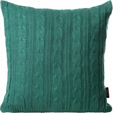 Funda de almohada acrílica / 2 45x45 trenza verde (1/2)
