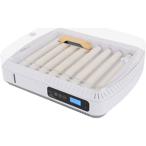 Incubadora automática de huevos, tecnología de incubación inteligente, pantalla digital, color blanco transparente. (1/2)