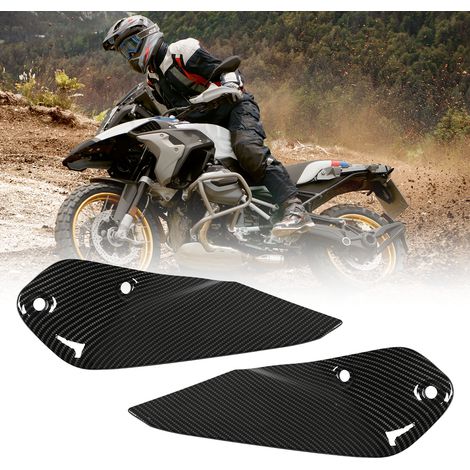 Ein Paar strukturierte Carbonfaser-Motorradauspuffblenden für BMW R1250GS LC Adventure 2019-2022 (1/5)
