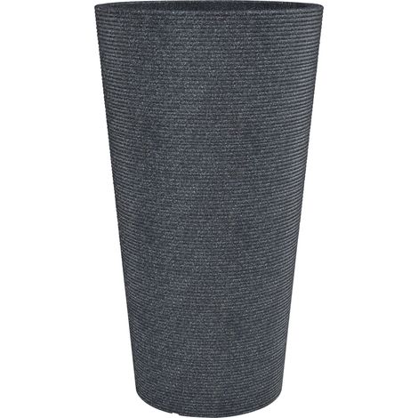 Scheurich Coneo High 55, vase/pot à fleurs/jardinière, cylindrique, coloris: Granit noir, fabriqué avec du plastique recyclé, pour l’extérieur (1/5)