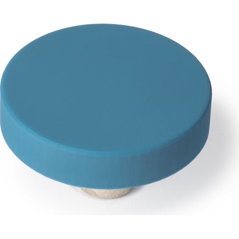 Bouton de meuble | Style décoratif | En PVC-ZAMAK | Finition bleu clair | Mesures 41*41*24mm | Système de fixation | 2 unités - talla