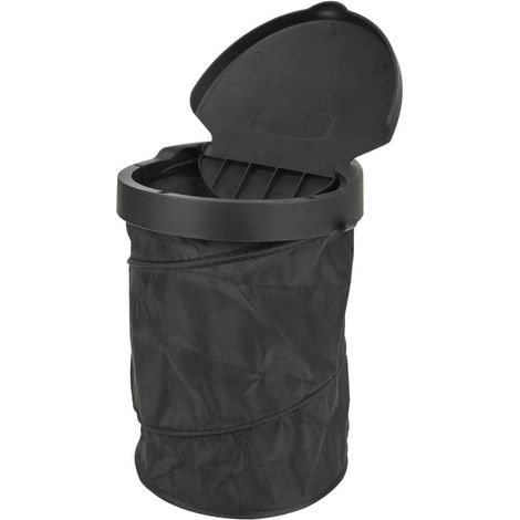 Poubelle pliable en polyester Poubelle de camping pliable Poubelle de voiture noire pliable Poubelle automatique Camping Voyage Autosuffisance Poubelle Noir 2pcs (1/5)