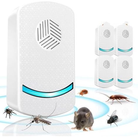 Repulsif Ultrason Souris Anti-Rongeurs Insectes,4PCS Anti Moustique Ultrason Souris Rats,Insectes Répulsif Électronique Anti Souris (1/4)