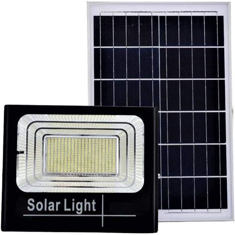 Faro LED Con Pannello Solare 300W Faretto Luce Fredda Crepuscolare Telecomando