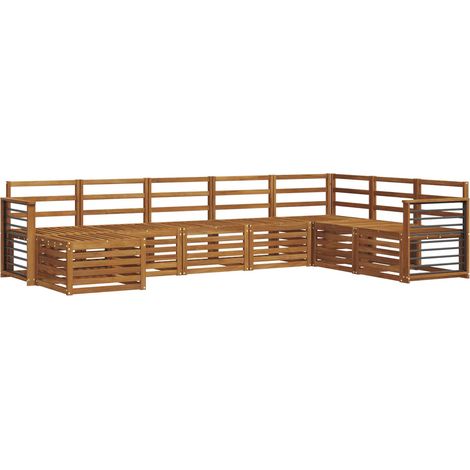 Sofa Sets 8 pcs Natural Solid Acacia Wood vidaXL