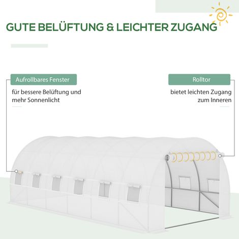 Ersatzfolie für ein Gewächshaus mit den Maßen 6x3x2 m, strapazierfähig, verschleißfest, für 12 Fenster und eine Tür, nur Folie, grün. (1/5)