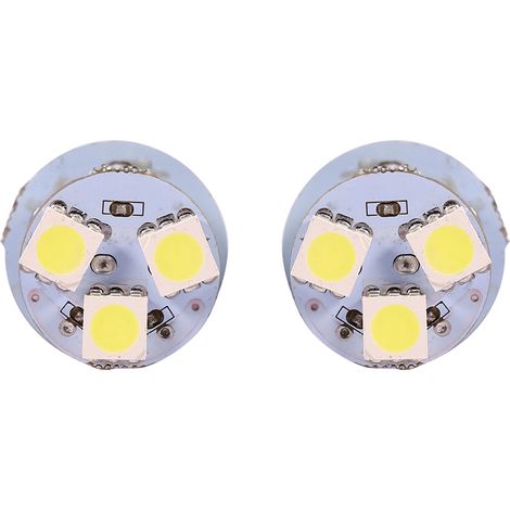 Lot 2 ampoules LED BA15S R5W 1156 5050 8SMD blanc, feux stop auto, 2 pièces (1/5)