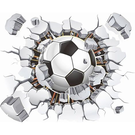 Lot de 2 stickers muraux 3D sur le thème du football (40 x 50 cm). (1/5)
