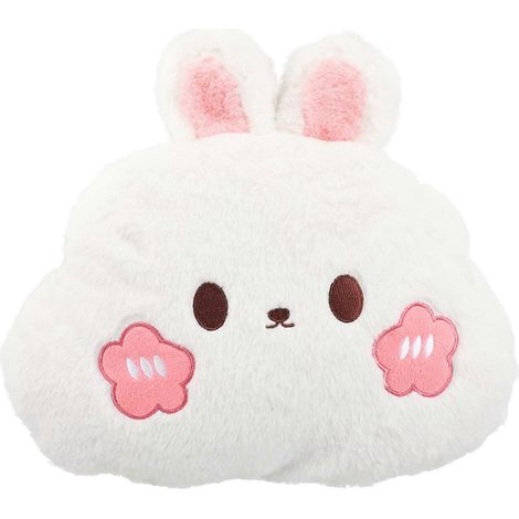 Coussin lombaire de voiture en peluche lapin mignon, oreiller décoratif confortable pour femmes, installation facile, confort luxueux pour les voyages et la détente (1/5)