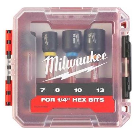 Juego de dados Milwaukee Shockwave negro 1 4 pulgadas (1/2)