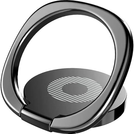Porte-téléphone noir pivotant librement, alliage de zinc indécolorable, poignée universelle pour tablette et appareils numériques (1/5)