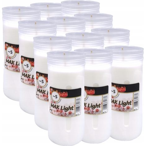 Insertos de parafina para velas, máxima duración (5 días), luz B, 12 unidades.