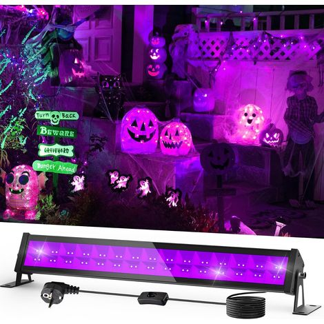 Lumiere Noire UV 36W, 395-400nm Lampe UV, IP65 Etanche LED UV avec Prise et 1.5M Câble, Projecteur UV pour Halloween Fête Peinture Corporelle Maquillage Fluo (1/5)