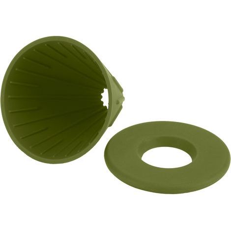 Reusable green silicone resin coffee filter – Manual dripper for slow brewing, compact and tasteless (1/4)