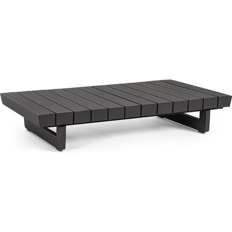 Tavolino "Infinity", struttura in alluminio, per esterno e giardino, 126 x 73.5 cm -Antracite (1/4)