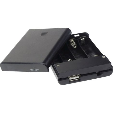 Velleman BH341USB Batteriebox 4x Mignon (AA)  (L x B x H) 60 x 20 x 80 mm