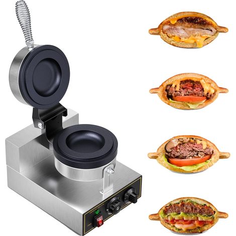 Machine à Gaufres à Glace Électrique, Surface de Cuisson Antiadhésive, Contrôle de Température Précis, Argent (1/2)