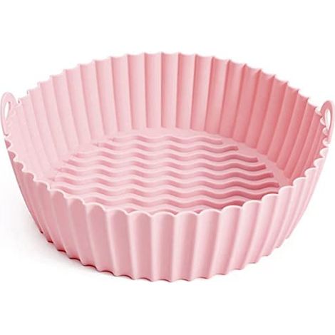 Tapis silicone rond friteuse air avec poignées, cuisson antiadhésive alimentaire (1/5)