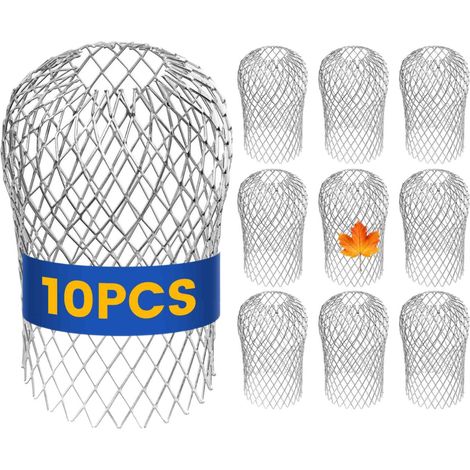 Lot de 10 Pièces Filtre de Drain Empêche Feuilles, Grille Protection de Gouttière, Crépine Tuyau d'Évacuation et Réseau Pluvial (1/4)