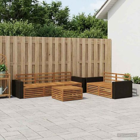 vidaXL Outdoor-Sofagarnitur 6 pcs Natur Massivholz Akazie (1/5)