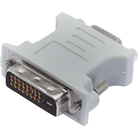1 Adaptateur DVI-D vers VGA, Connecteur mâle 24+1 vers femelle 15 broches, Contacts dorés, Pour écran et carte graphique (1/4)