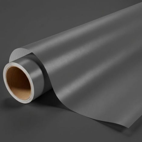 - Covering gris foncé mat pour surface plane avec colle airflow - 122 cm x 2.5 m - En Rouleau (1/3)