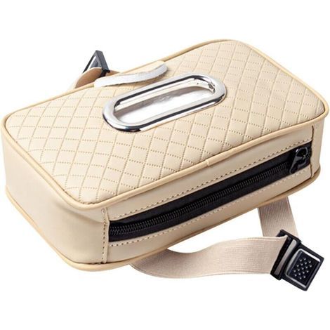 Taschentuchhalter fürs Auto, Taschentuchhalter aus PU-Leder für die Sonnenblende, multifunktionaler Handtuchhalter mit Reißverschluss, Kopfstütze für die Rücksitzlehne, Taschentuchbox, d (1/5)