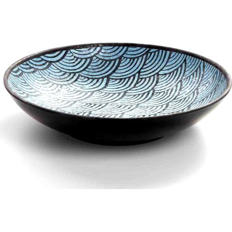 Assiette Creuse Mélamine Motifs Bleus Ø 22,5 cm - Pujadas