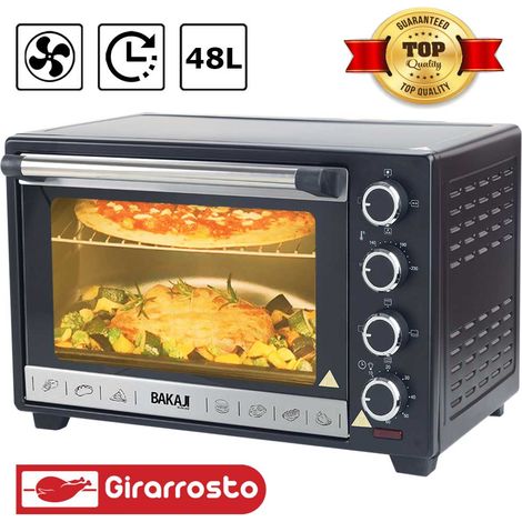 Forno Fornetto Elettrico Ventilato 48 litri 2000W Luce Interna Timer Girarrosto (1/5)
