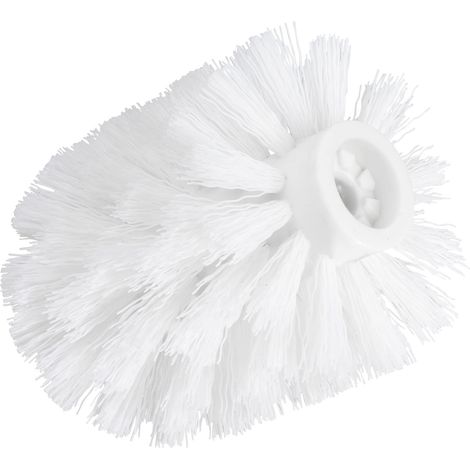 Wenko Spazzola di ricambio WC bianca Ø 8,0 cm - Ciuffo di ricambio per scopino toilette, con adattatore, Plastica, 8 x 9.3 x 8 cm, Bianco