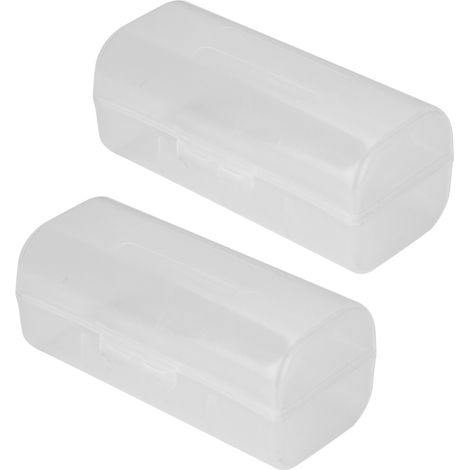 Lot de 2 boîtes de rangement étanches pour batteries 26650.