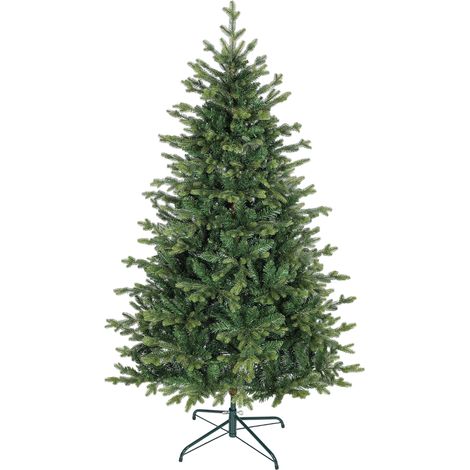 Sapin Noël artificiel 180 cm arbre réaliste 1660 pointes branche articulée support métal vert (1/5)