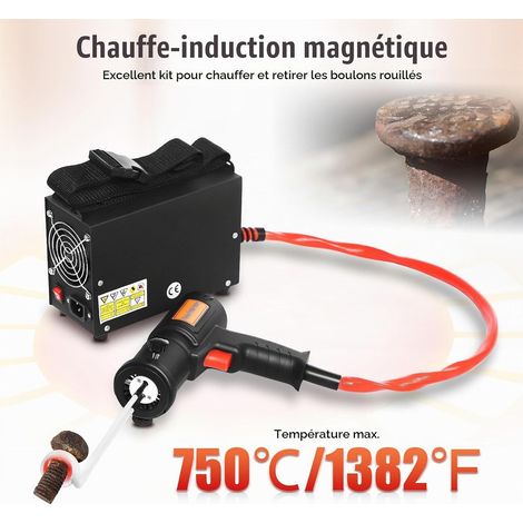 Appareil de chauffage par induction magnétique 1500W 750°C avec 4 bobines d'induction 20/25/30mm Chauffe-induction flexible pour vis et boulons rouillés (1/5)