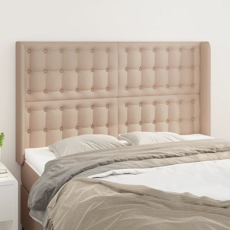 Kopfteil mit Ohren Cappuccino-Braun 147x16x118/128cm Kunstleder (1/5)