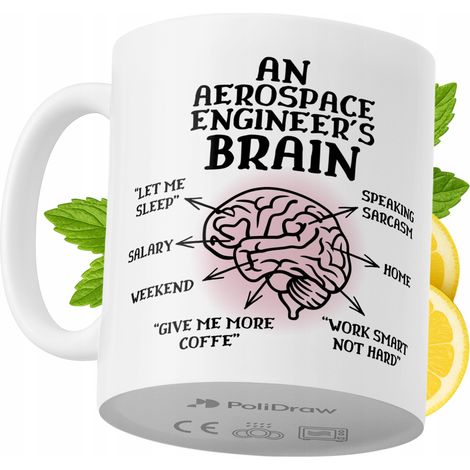 Tazza divertente e umoristica per ingegnere aerospaziale, ideale per caffè e tè, con grafica e testo divertenti. Perfetta per compleanni, onomastici e festività. Tazza premium per occasioni speciali,  (1/5)