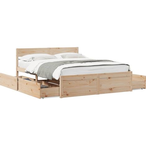 Bettgestell ohne Matratze 140x200 cm aus massivem Kiefernholz