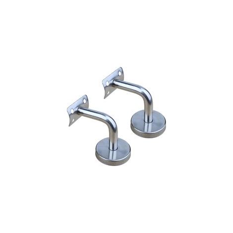 Lot de 2 supports de main courante en acier inoxydable poli pour fixation murale, main courante pour mur intérieur, loft, main courante plus âgée, barre de support pour corridor (1/3)