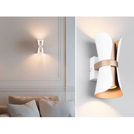 LED Wandlampe Weiß Coffee mit Updown Lichtaustritt, Höhe 21cm (1/5)