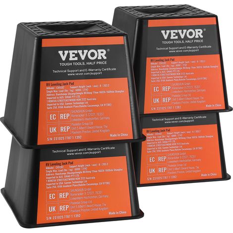 VEVOR Blocco cric per rimorchio, capacita di 6000 libbre per blocco di livellamento per camper, Blocchi stabilizzatori per camper in polipropilene di alta qualita, Accessori da viaggio per camper