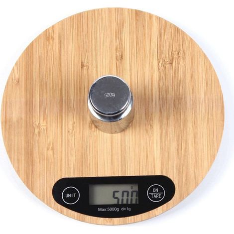 Bilancia da cucina 2 in 1, bilancia elettronica in legno per liquidi di cottura (1/3)