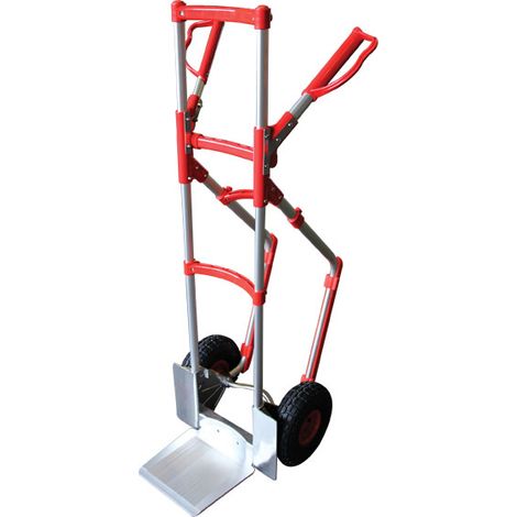 Stockman – Diable aluminium 300 kg avec bavette rabattable – Construction en alliage léger – Glissières pour escalier – STR300NBRASSEUR (1/5)