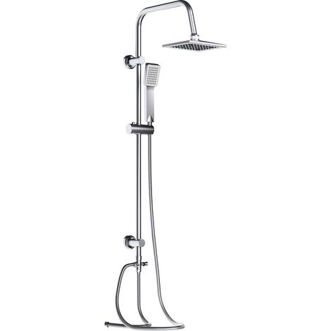 Wiltec Duscharmatur mit quadratischer Regendusche Duschsystem inkl. Handbrause Komplettset zur Wandmontage (1/5)