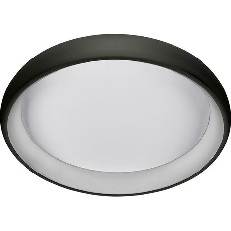 Plafonnier LED Italux Alessia rond noir 32W 3000K 41cm